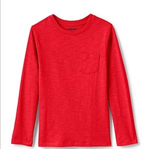 Lands end boys solid slub long sleeve tee shirt